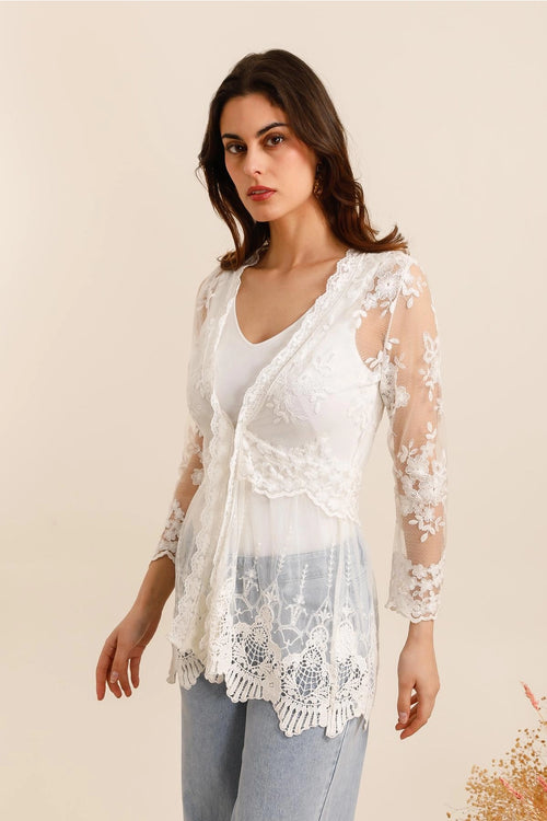 Floral Lace Bolero Vest