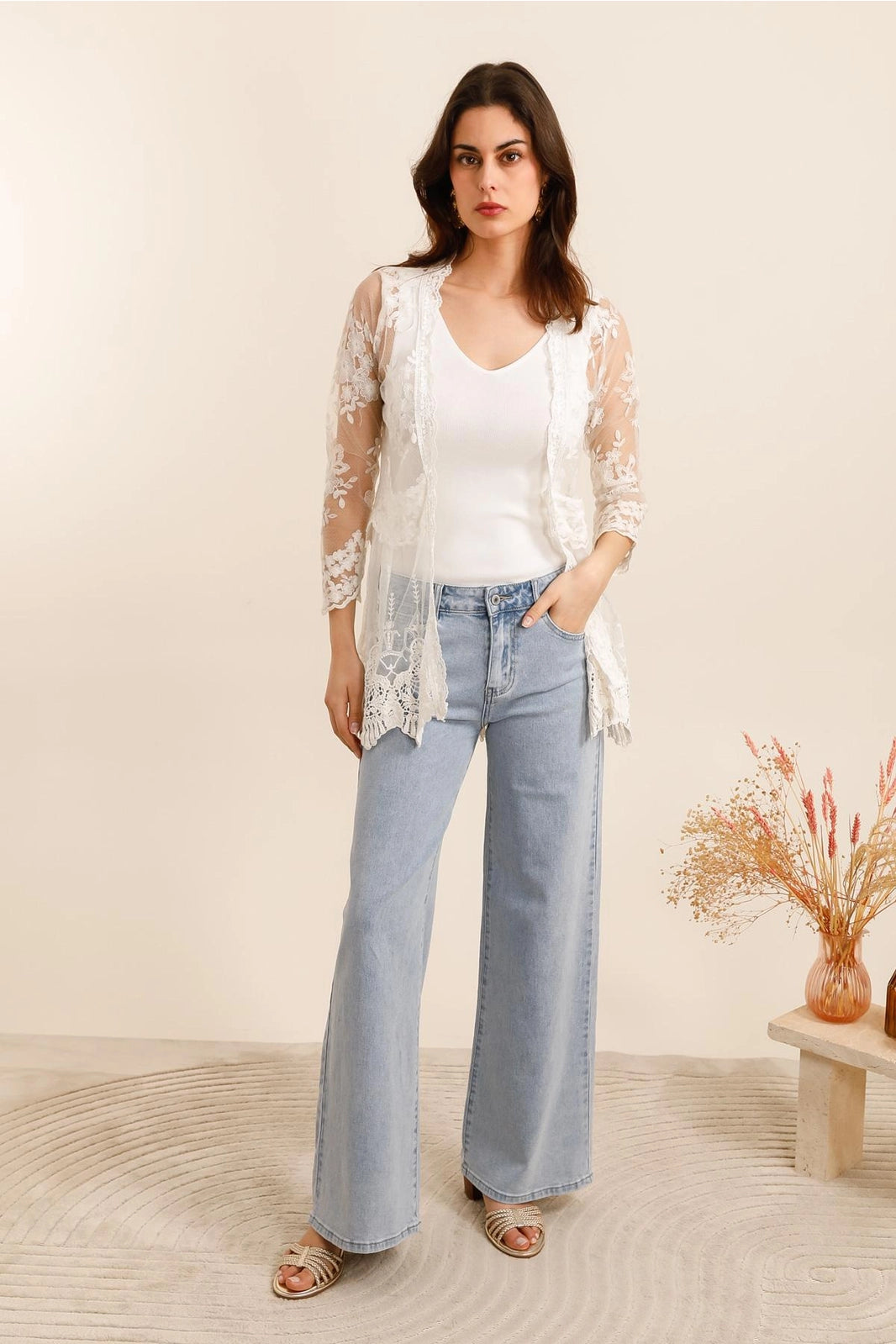 Floral Lace Bolero Vest