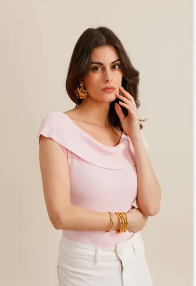 Bardot Neck Top
