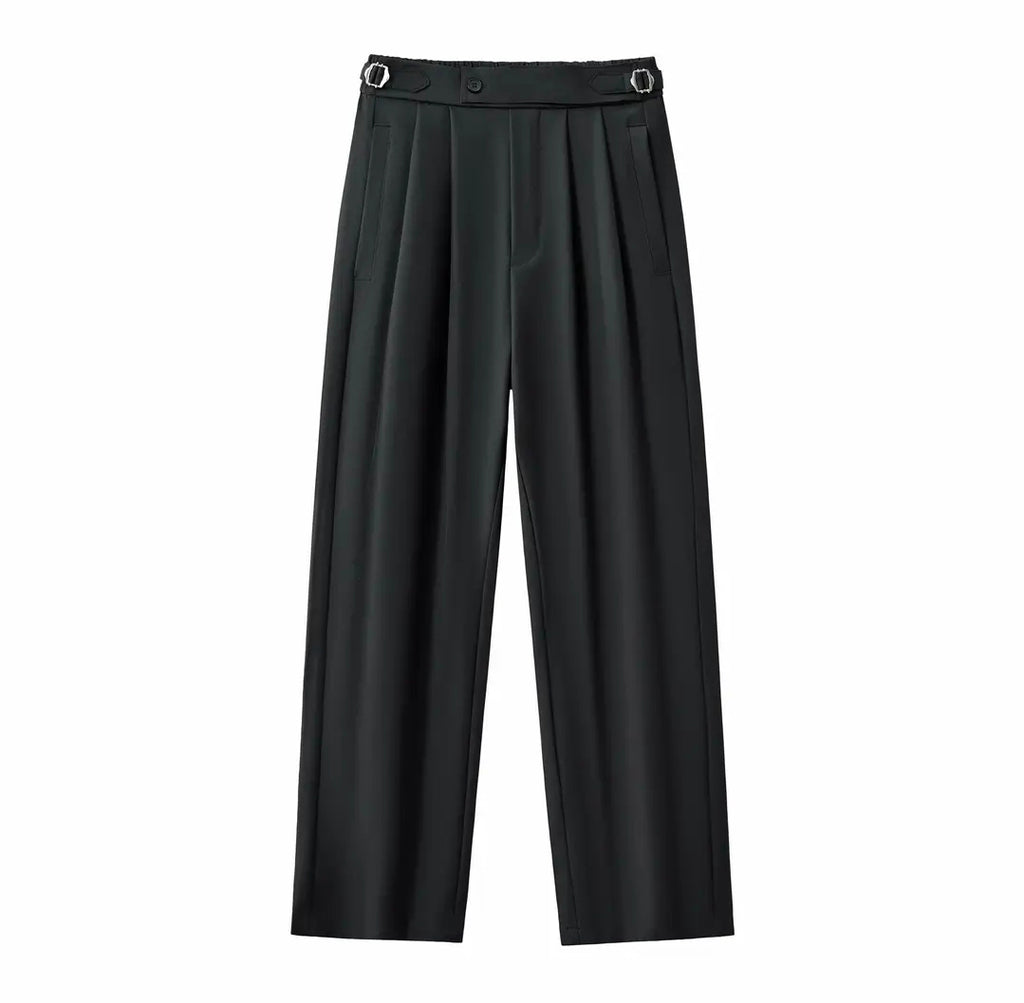Wellington Pleated Trousers: Black