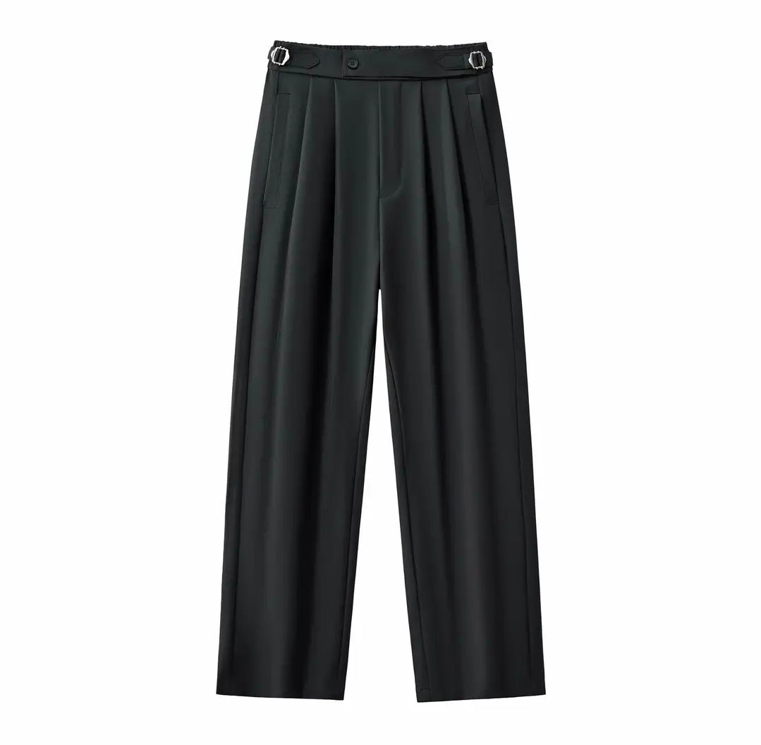 Wellington Pleated Trousers: Black