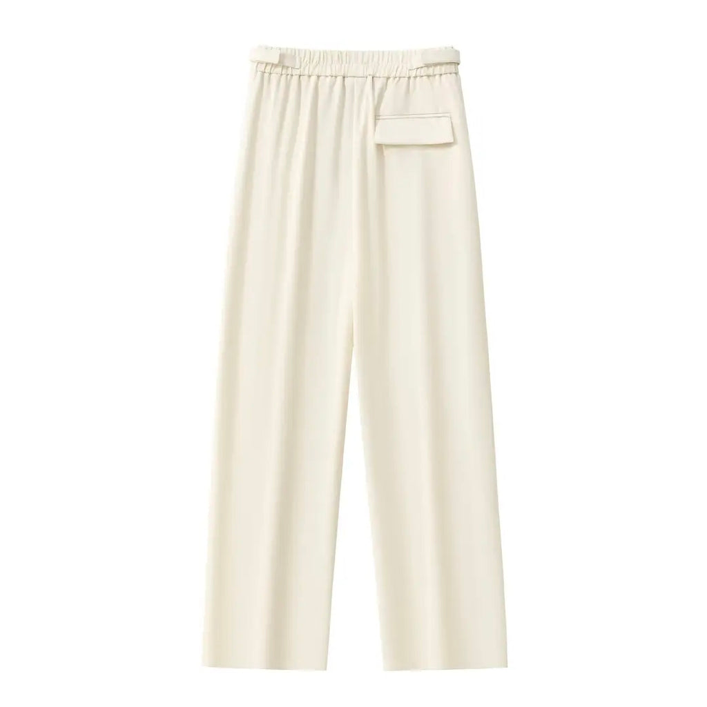 Wellington Pleated Trousers: Ivory