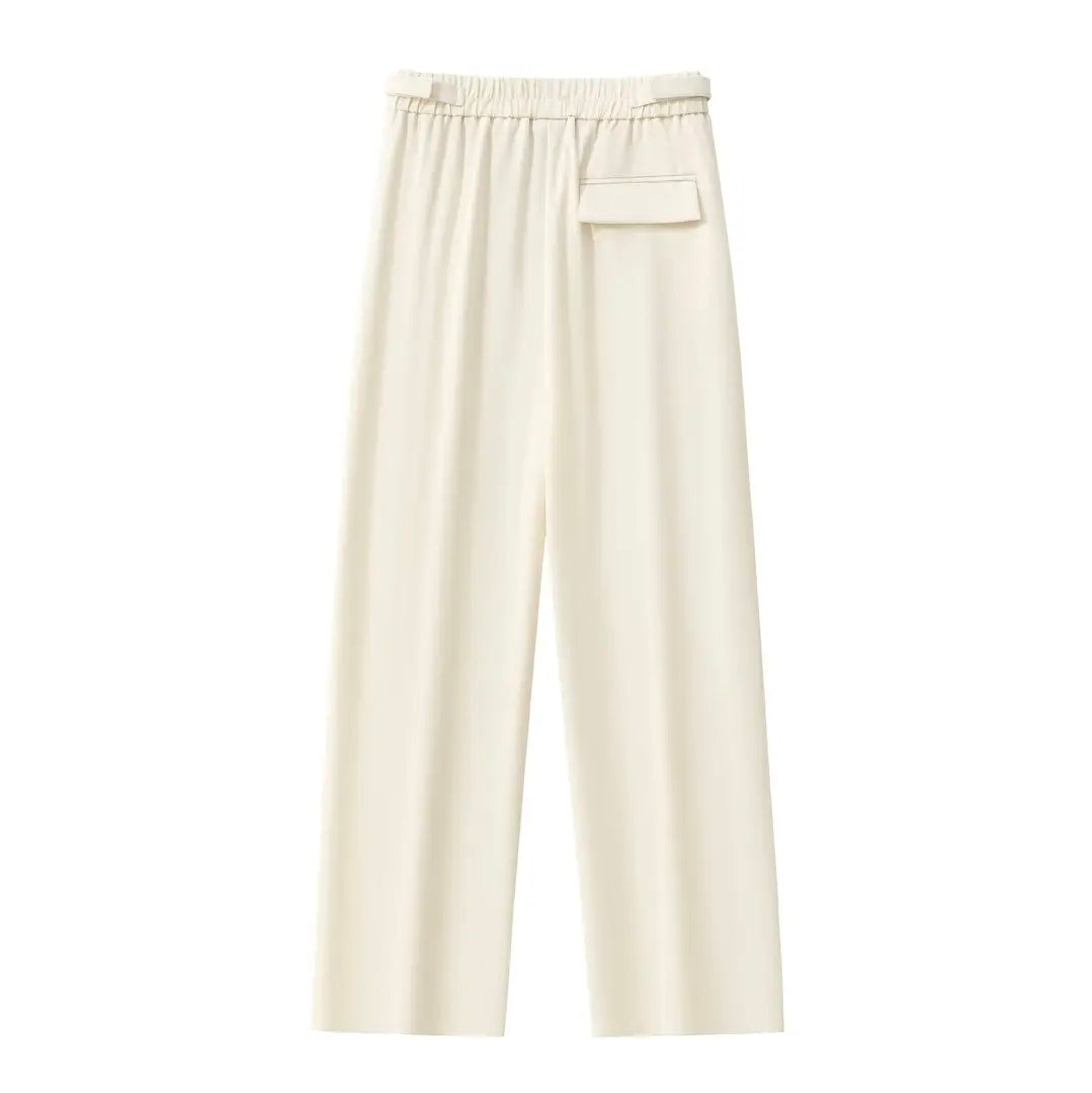 Wellington Pleated Trousers: Ivory
