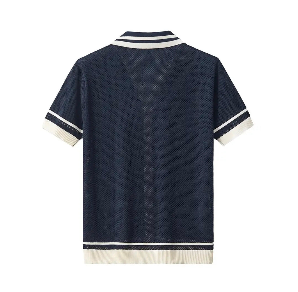 Contrast Navy Top