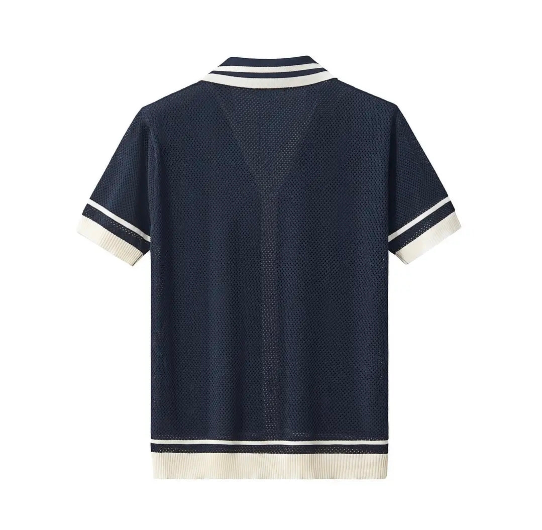 Contrast Navy Top