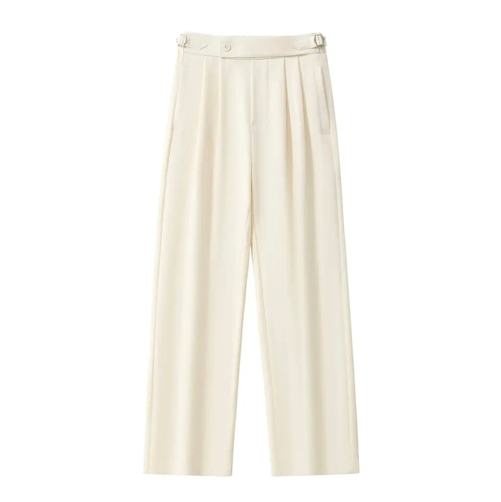 Wellington Pleated Trousers: Ivory
