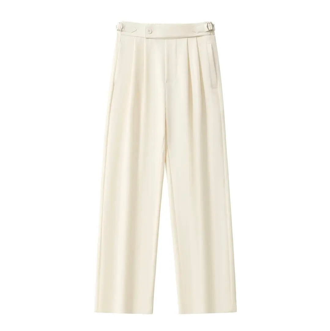 Wellington Pleated Trousers: Ivory