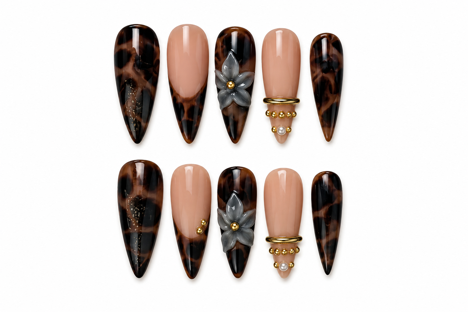 Mocha Luxe Leopard Press-On Nails
