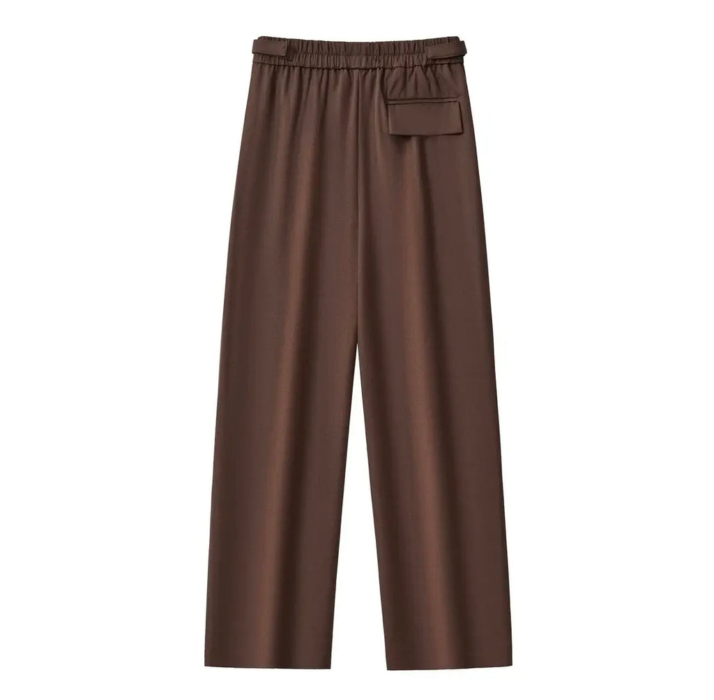 Wellington Pleated Trousers: Coffee Brown