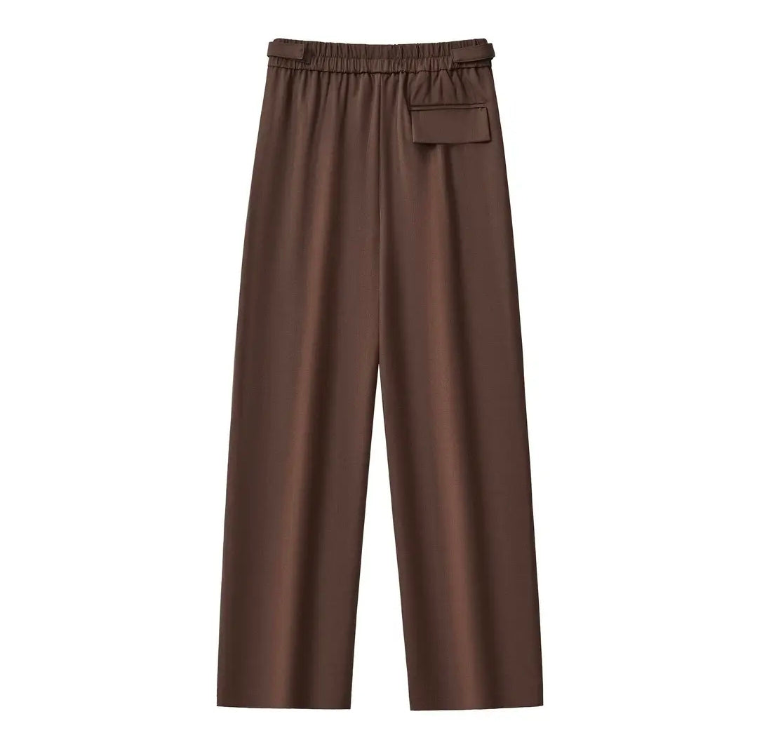 Wellington Pleated Trousers: Coffee Brown