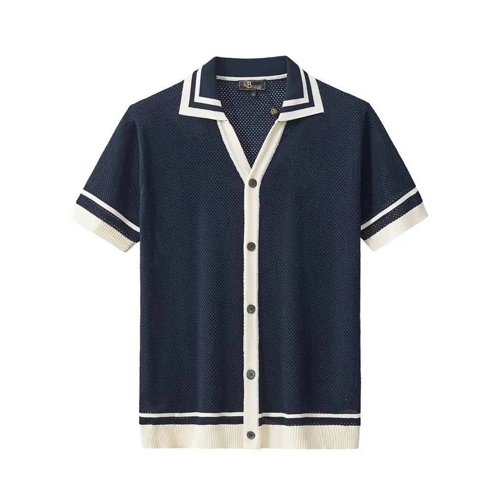 Contrast Navy Top
