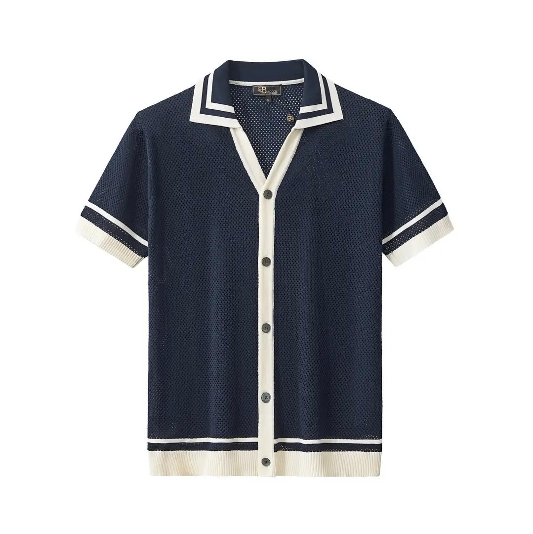 Contrast Navy Top